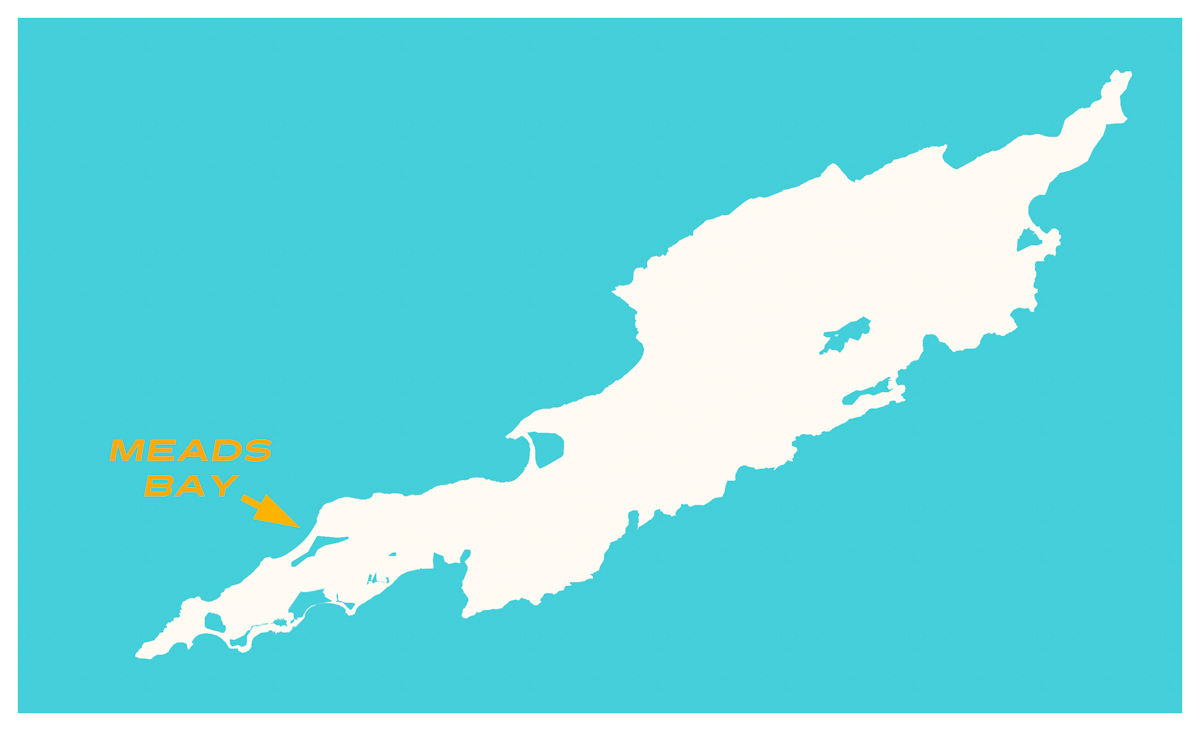 Location of Meads Bay Anguilla map