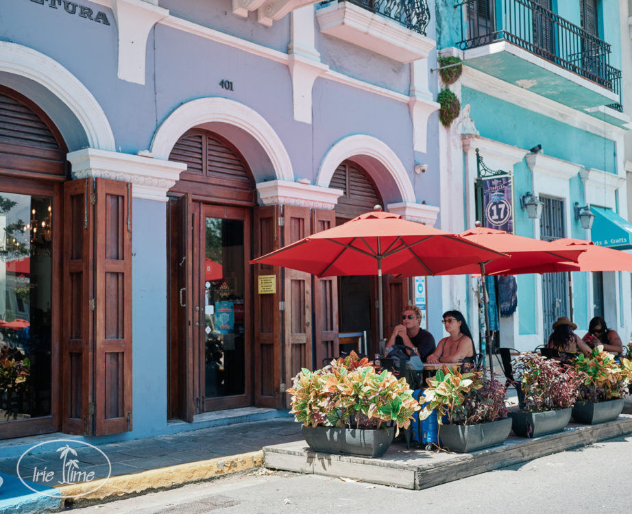 Old San Juan Colorful Buildings Cafe